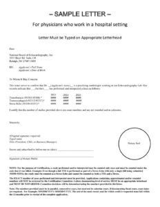 REASCE® Sample Letter (Hospital Setting)