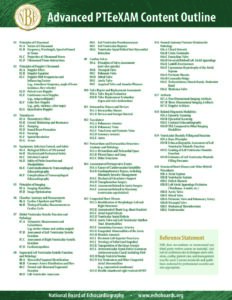 Advanced PTEeXAM® Examination Content Outline