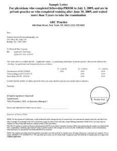 ASCeXAM® Sample Letter (Private Practice Setting)